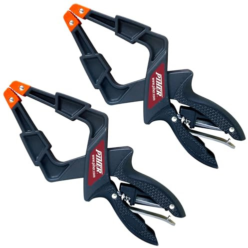 ECI 2 x Piher Spann-Zange Einhand Schnell-Zwingen Spann Klemme Einhandzwinge Zwinge Schwarz 8,5 x 9 cm 25 kg