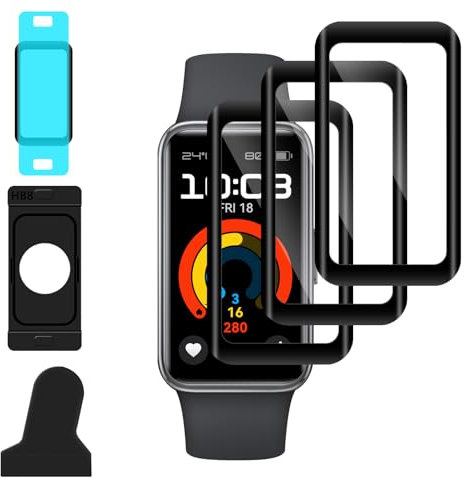 Lutree für Huawei Band 9 Schutzfolie, 3 Stück 3D Full Coverage HD Flexible Displayschutzfolie, Anti-Staub Bläschenfrei Displayfolie Kratzfest Einfach Installieren Displayschutz