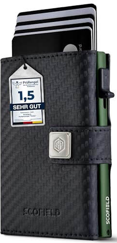 SF SCOFIELD Trinity Premium Slim Wallet mit Münzfach I Wallets for Men I Kartenetui mit Münzfach 10 – 12 Karten I Kreditkartenetui I RFID Schutz I Karten Portemonnaie I Smart Wallet I Geldbörse