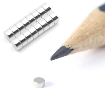 PACKIVO Neodym Magnete ⌀ 2 x 1 mm - 10 Stück Kleine Magnete Scheibenmagnete extra stark rund mini Magnet Magnettafel Pinnwand Kühlschrank Schwarzes Brett Whiteboard Basteln Handwerk Fotos Büro