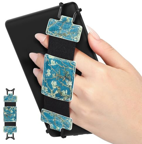 MoKo Correa de Mano de Seguridad para 6-8 Kindle eReaders Fire Tableta - Kobo/Voyaga/Lenovo/Sony Kindle E-Book Tableta, Correa de Agarre de Dedo Elástico Ligero Antideslizante,Albaricoque