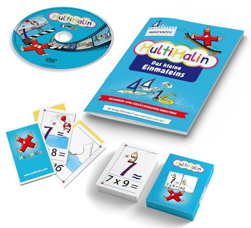 Multimalin Das kleine Einmaleins (Set mit 1 Heft, Cartoons, 1 Kartenspiel) - Multiplikation Lernen: techniken von Gedächtnisweltmeisterin - Rechnen üben, 1x1 Lernen, Lernhilfe für Kinder (ONLINE)