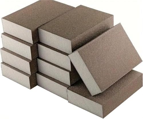 10 x Fine Abrasive Sanding Sponge Block - P 150 P150 Grit is ideal for sanding paint, metal, wood, interior walls and car bodywork