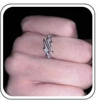 Inateannal Vintage Blitz Ringe Silber Kristall Blitz Finger Ringe Cz Offen Verstellbare Ringe Doppelter Blitz Offener Ring Strass Knöchel Ringe Für Frauen