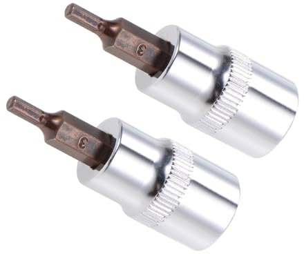 CoCud Hex Impact Bit Socket, 3/8 Drive x 3mm S2 Steel CR-V Quick Change Hex Socket Impact Bit Screwdriver Sockets Adapter - (Applications: for Fastening Screws), 2-Pieces
