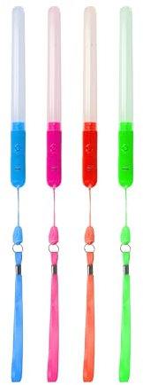 HENBRANDT 10 x Light Up Flashing Glitter Glow Stick with Wrist Strap 19cm Reusable Glowsticks Glitter Party Supplies for Live Music Festivals and Raves Party Bag Fillers for Kids and Adults