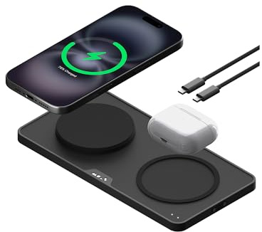 Mous - Dual Charging Station, MagSafe Compatible with iPhone 17/16/15/14, Pixel 10 and Airpods, Matte Black