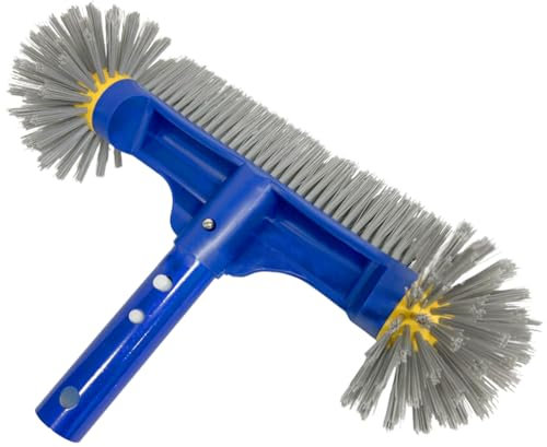 Brosse de Piscin vec Extrémités Rondes, Balai Brosse Piscine Liner, Brosse Piscine Fond, Brosse de Nettoyage Piscine pour Mur de Piscine et Sol de Piscine(Perche Télescopique Non)