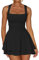 RPAEOY Vestito Donna Sexy Senza Maniche con Scollo Quadrato Bodycon Orlo a Volant Elegante Slim Miniabito da Festa Cocktail Party (M)