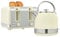 HOMCOM Kettle and Toaster Set, 1.7L 3000W Cordless Fast Boil Kettle, Stainless Steel 4 Slice Toaster Kitchen Set with 7 Level Browning Controls, Defrost, Reheat and Crumb Tray, Cream White