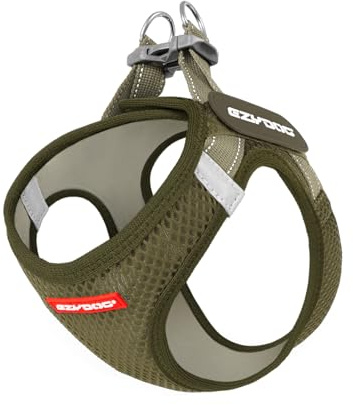 EzyDog Hundegeschirr kleine Hunde – FORMFIT Weste aus atmungsaktivem 3D Air-Mesh – Leicht, verstellbar, reflektierend, mit robustem D-Ring (XL, Grün)