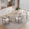 Hawthyhome Esszimmerstühle 6er Set丨Teddy Stoff Runde Boucle Stühle·Mid-Century gepolsterte Küchenstühle·Dining Chairs mit Metallbeinen·Creme beige weiß