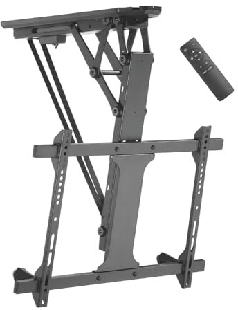 GAOXIONG Electric Motorised TV Bracket Ceiling Mount, Remote Control Electric Folding Telescopic Ceiling Bracket, 0~-75° Level Adjustment & Height Adjustment To Suit Most LCD/LED TVS 43 - 55