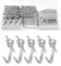 vsshe Kit per appendere quadri, 50 pcs Ganci per quadri resistenti, Gancis per cornici con chiodi, Kit di Gancis Cornice per Pareti Dure reggono 30 libbre (30LB), per pareti dure,ufficio, casa,argento