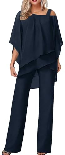 Soulolo Damen Hosenanzug Elegant Batwing Ärmel Shirts Hose Zweiteiler Sommer Outfits Sets Festlich Abendanzug Einfarbig Freizeitanzug Outfit