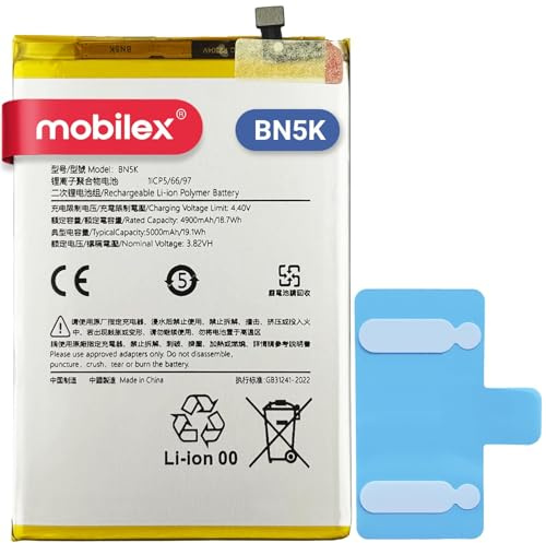 MOBILEX Akku BN5K für Redmi 12C / Poco C55 4G, 5000 mAh, OEM, interner Ersatz mit Klebstoff, Originalkapazität