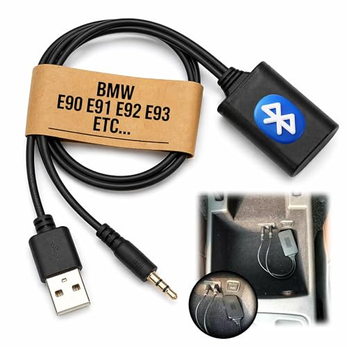 najayco CÂBLE Adaptateur Bluetooth USB Jack MP3 Audio Musique sans Fil AUTORADIO AUXILIAIRE | Remplacement Compatible avec BMW E90 E91 E92 E93 ETC…