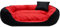 Odol-Plu Hundebett Hundekissen Hundesofa Hundekorb Katzenbett Tierbett 110 cm x 80 cm, XXL, wasserdicht (Schwarz-Rot)