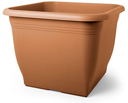 Floralo e. K. Pflanztopf Salo, quadratisch, Terracotta-Breite 28 cm x Tiefe 28 cm x Höhe 22 cm - Salo, Blumentopf, Quadratisch, Pflanzkübel, Pflanztopf, Blumenkübel