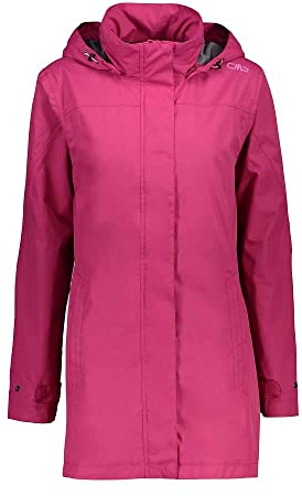 CMP - Damenjacke mit Kapuze und Druckknöpfen, Geranie, XXXL