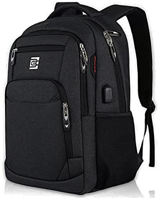 FANDARE Sac à Dos Ordinateur Portable 15.6 Pouces Homme Femme Imperméable avec USB Sac à Dos d'affaires Sac à Dos Fonctionnel Sac a Dos PC Portable pour Loisirs/Affaire/Scolaire Polyester Noir