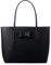 WEDMAY Women's Large Tote Shopper Bag for Work & School - Fits 15.6 Laptop, Water-Resistant Faux Leather Daily Commuter Handbag (Black)