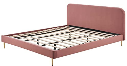 GMD Living Polsterbett CREMLINGEN inkl. Lattenrost Größen, Farbe:Rose, Größe:180 x 200 cm