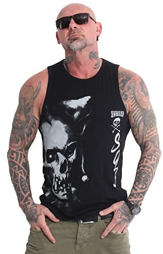 Yakuza Herren Dead Clown Slim Tanktop, Schwarz, 4XL