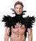 Darryy Federumhang, Feder Kostüm, Gothic Halloween Kostüm Accessoires, Feder Cape Schwarz, Geeignet für Halloween, Karneval, Cosplay, Maskerade, Bühnenshow (Schwarz)