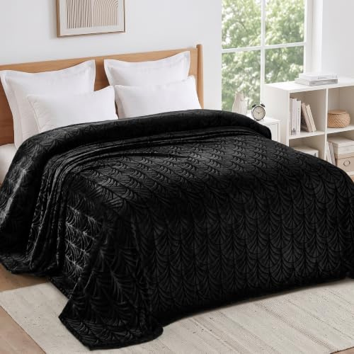 Whale Flotilla Kuscheldecke Flauschig Fleecedecke Decke 150x200 cm | Schwarz, Weiche, Leichte Sofadecke Tagesdecke, Warme Flanell Couchdecke Wohndecke