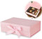 Geschenkbox mit Schleife, Magnetische Geschenkkarton mit Deckel, Wiederverwendbare Geschenk Verpackungsbox, für Geburtstag, Weihnachten, Valentinstag (Rosa)