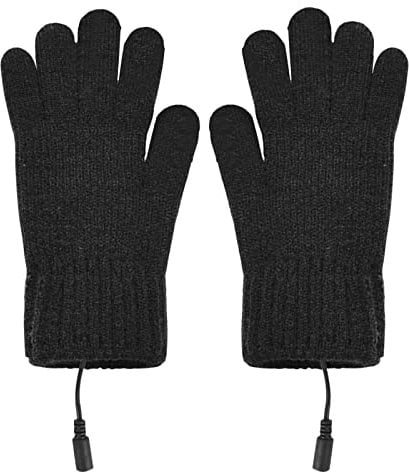 FakeFace Unisex USB Heated Gloves Winter Knitted Full Fingers Soft Warm Gloves Fingerless Heating Hand Warmer Mittens Electric Touch Screen Laptop Typing Gloves for Office Work