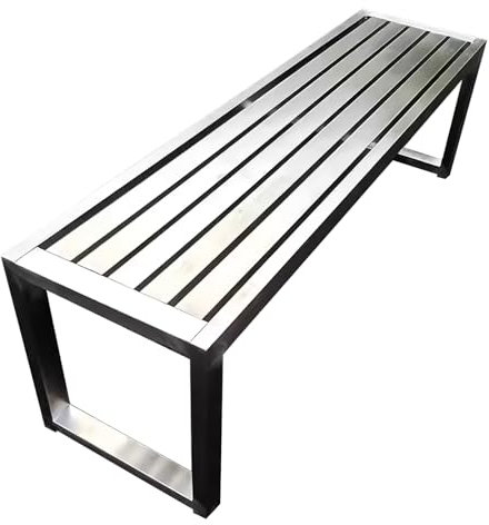 LLZJDDPLY Gartenbank Metall, Wetterfest Parkbank, Edelstahl Ruhebank for 2-3 Sitzer, Balkon und Terrasse(Size:1.0M)