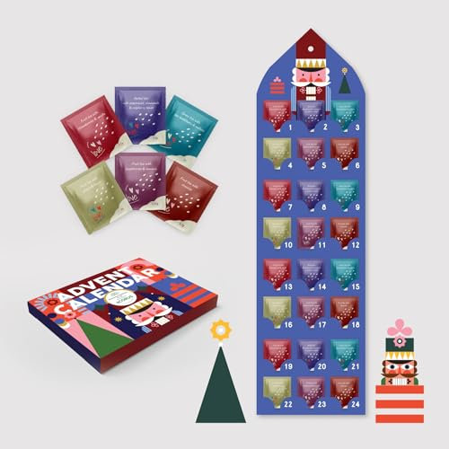 ACORUS Tee Adventskalender 2025 Nussknacker - Weihnachtstee Einzeln Verpackt - Adventskalender Tee Set mit 6 Geschmacksrichtungen - Tee Weihnachtskalender 24 Teebeutel für den Weihnachts-Countdown
