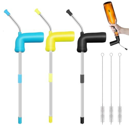 Lot de 3 tuba de bière avec brosses de nettoyage, tireuse à bière, tuba, distributeur de bière, distributeur de bière, distributeur de bière, jeux de bière, bar, fêtes de famille, enterrements de vie