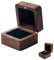 Walnuss Holz Ring Box, Ringbox Hochzeit für Verlobungs und Eheringe im Rustikalen Quadrat Vintage Stil mit zwei Samtfächern ideal für Reisen und die tägliche Aufbewahrung Kompakt und Leicht zu Tragen