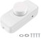 Zilimontt LED Dimmer Switch 1 Gang,Inline Dimmer Switch Push On/Off,Rotary Dimmer Switch For Dimmable LED Lamp Incandescent Halogen Bulb,Trailing Edge Dimmer (White)