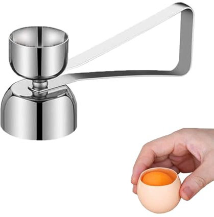 Egg Cracker Topper Egg Shell Cutters Egg Cracker Opener Shell Separator Remover Stainless Steel Egg Opener Kitchen Gadget for Raw Or Soft Hard Boiled Egg