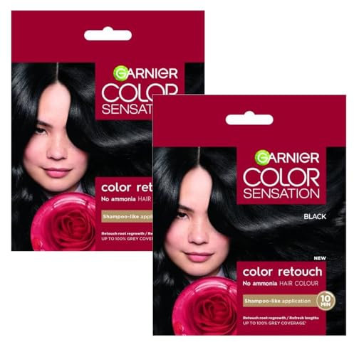 Garnier Color Sensation Retouch Retouch für das Haarwachstum ohne Ammoniak in nur 10 Minuten (Schwarz, 2 Einheiten)