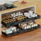 KDISHKRA Cajón Extraíble Extensible 30-47cm – Bandeja Deslizante Armario Cocina sin Taladrar, Cajón Telescópico para Mueble Cocina con Carriles y Kit de Tornillos, Organizador para Baño, Negro