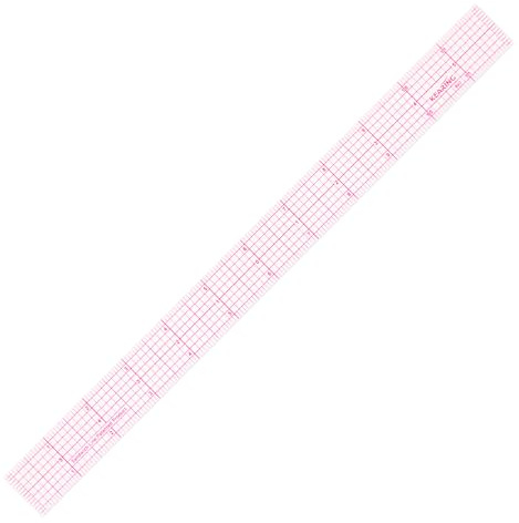 KEARING 1x12 Clear Sewing Graph Ruler - PVC Plastic Pattern Grading Ruler | Flexible 1.2mm clear plastic 1x12 grid ruler for fashion design. Sandwich line markings never rub off for sewing