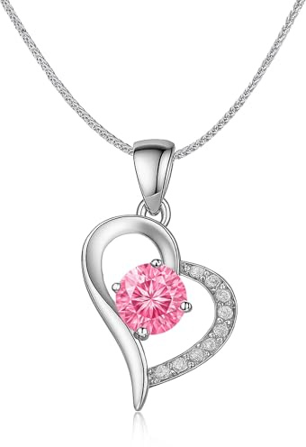 RQJZ Rose éternelle Fleur avec Collier Coeur Cadeau Femme Romantique Idée Cadeau Anniversaire Copine Bijoux Femme pour Elle Saint-Valentin Noël Eternal-Heart