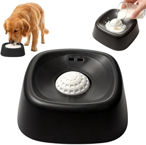 Cuenco Perro,Lamer para Perros con Ventosa,Negro,Juguete interactivo perro | Cuenco Perro PP, Comida Húmeda, Lick Pad, Bola Giratoria, Reduce Estrés, Cuidado Dental,juguetes interactivos para perros