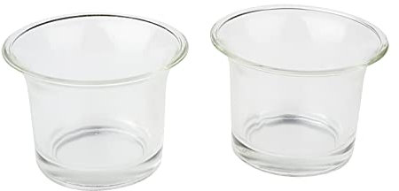 VBS Teelichthalter Teelicht-Glas geschwungen 2 Stück Votives klar transparent Glas Rand