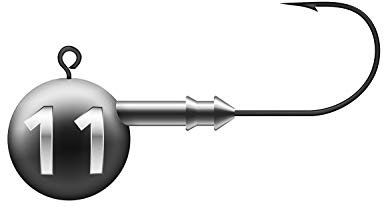 K.P Mustad Jigkopf Zink bleifrei Jig Haken 11 Gramm - Hakengröße 2/0-3 Stück