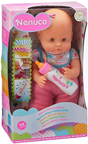 NENUCO - Rosa Zauberflasche | Weiches Baby-Puppe, Magische Flasche, Geeignet für Jungen und Mädchen Ab 10 Monaten - Spielzeug Puppe