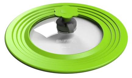 Kochblume Bratdeckel mit Automatikventil | Hitzebeständig bis 180°C | Spülmaschinenfest | Für Töpfe und Pfannen von 22-28cm | Farbe: limette