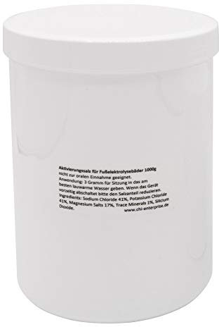 1000 g de sel activateur pour Hydrosana, Bioenergizer Detox Spa, Ion Cleanser, Royal Spa et autres bains de pieds - teneur réduite en sodium, enrichi en potassium et magnésium