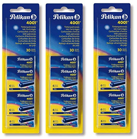 Pelikan 330845 Patronen 5er Packung, Blau (15 Päckchen, Blau)