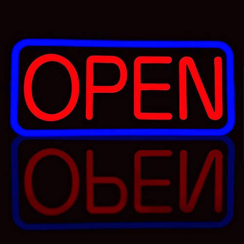 Cartello luminoso al neon aperto a LED, 21'' x 10'' Blu